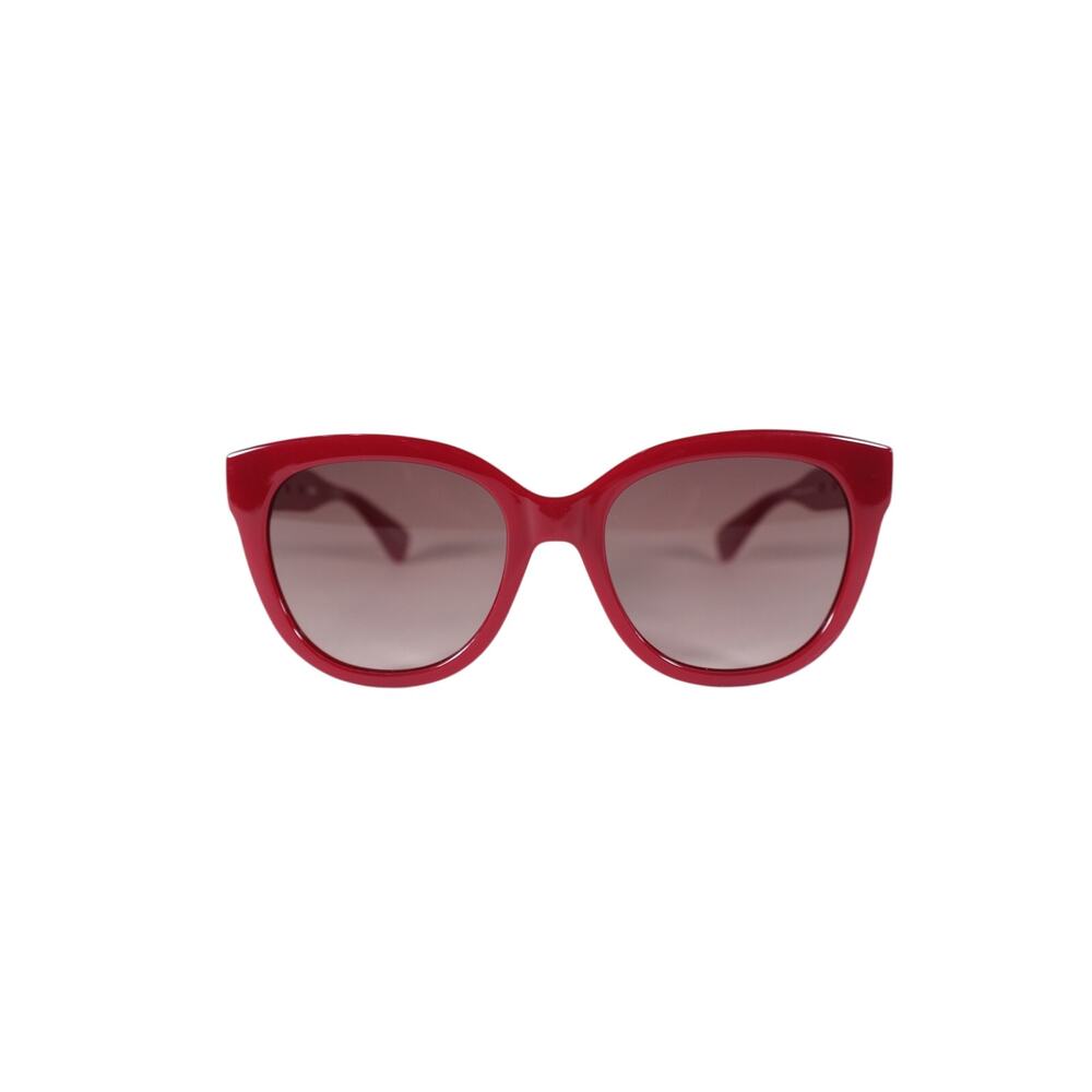 Moschino Cat Eye Sunglasses w/ Gold Buckle Accent Arms–Red / Brown Gradient–NWT
